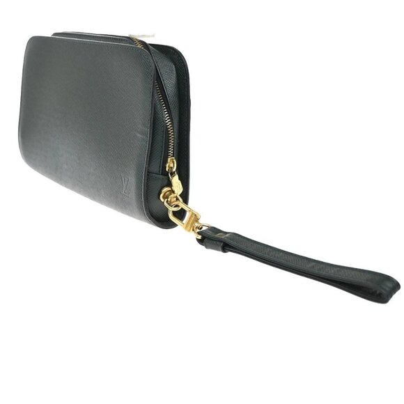 LOUIS VUITTON LV Logo BAIKAL Clutch Hand Bag Taiga Leather Epicea M30184 66KB262 - Picture 2 of 15